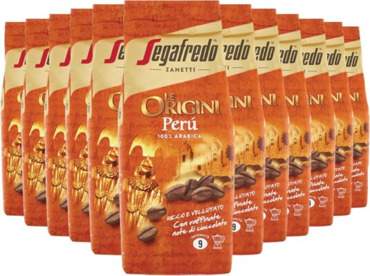 Segafredo Zanetti – Ground Coffee Espresso Moka – Le Origini Perù Line – 12 Packs of 250 g