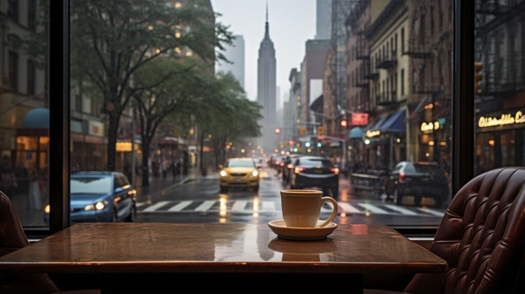 cup of coffee in the city